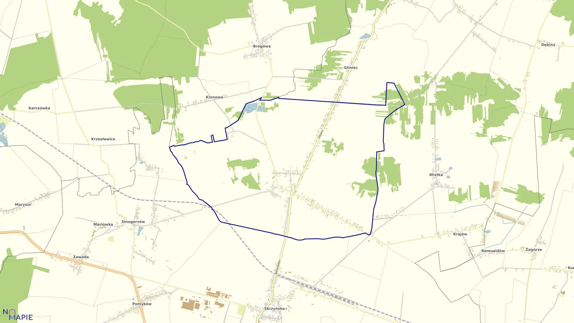 Mapa obrębu JANIKÓW w gminie Przysucha